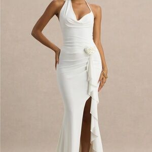 Chic White Halter Maxi Dress